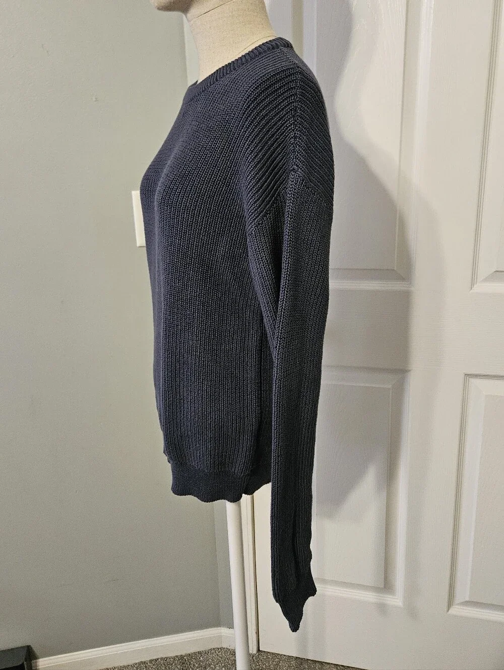 GAP Navy Blue Ribbed Knit Crewneck Sweater